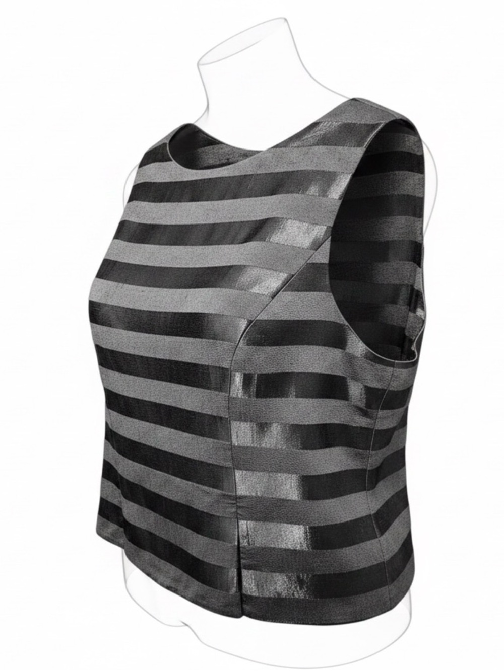 Dani Max- Sleeveless Onyx Stripe Dress Top- US Made. Size 14 (Fits like size 10)